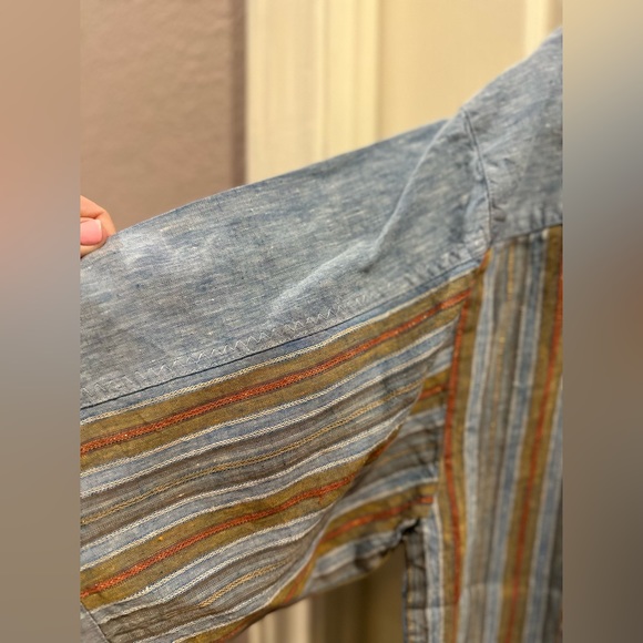 Men’s vintage Royal Prestige PD linen striped shirt size, XL - Picture 7 of 12